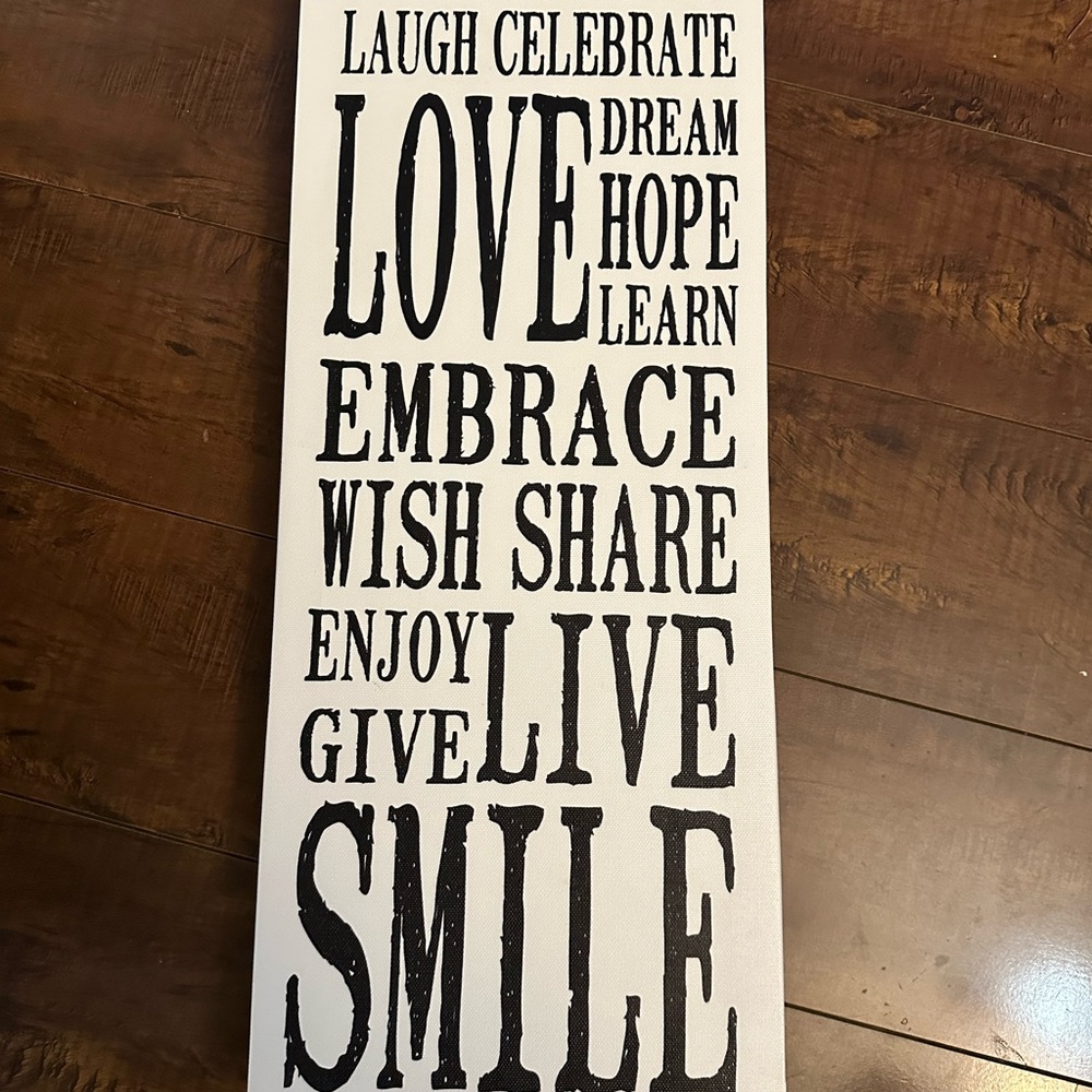 NWOT Inspirational Black and White Wall Art